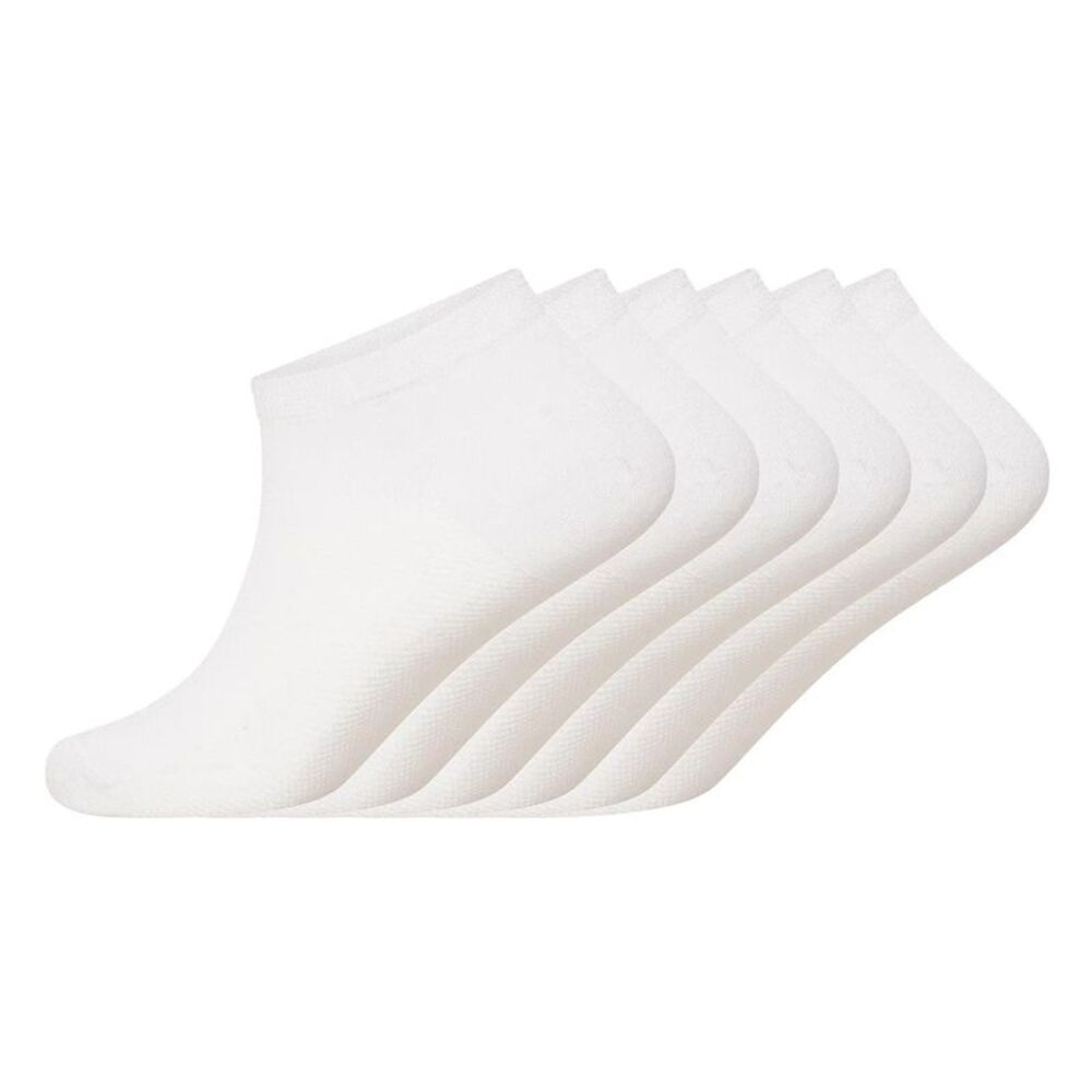 Soxy Womens/Ladies Ankle Bamboo Trainer Socks (Pack of 6) / White